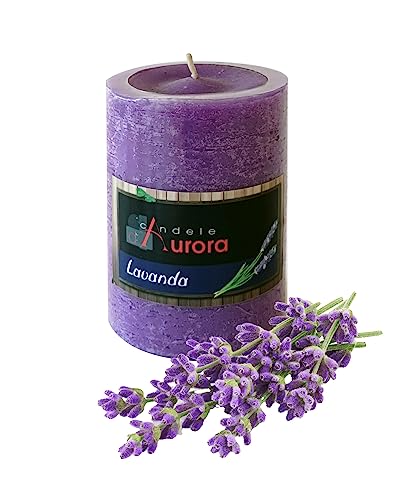 Kerzen von Aurora Amber mit grob, Wachs, Violett, 6.8 x 6.8 x 9 cm von Candele D'Aurora
