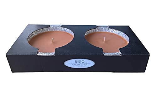 Kerzen von Aurora Madyson Set 2 Citronella, Wachs, Orange, 14 x 14 x 5 cm von Candele D'Aurora