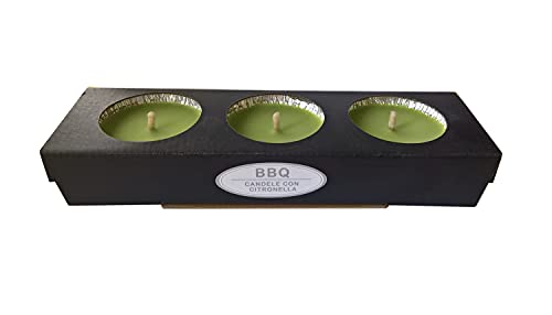Kerzen von Aurora Madyson Set 3 Citronella, Wachs, Grün, 11 x 11 x 5.7 cm von Candele D'Aurora