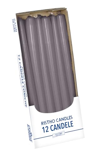 Konische Kerzen, Pflaume, Durchmesser 2,2 cm, Höhe 30 cm, 12 Stück Konische Kerzen, Pflaume, Durchmesser 2,2 cm, Höhe 30 cm, 12 Stück von Candele Semplici