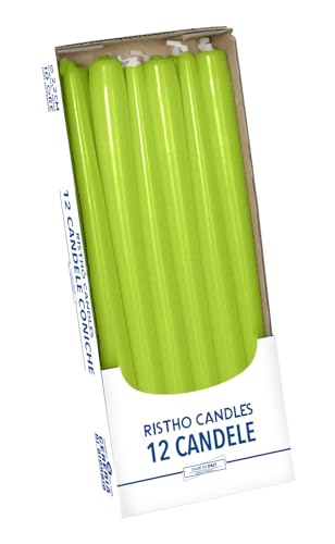 Konische Kerzen, Pistazie, Durchmesser 2,2 cm, Höhe 30 cm, 12 Stück Konische Kerzen, Pistazie, Durchmesser 2,2 cm, Höhe 30 cm, 12 Stück von Candele Semplici
