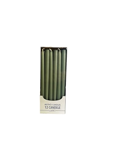 Spitzkerzen, Vintage Green, Durchmesser 2.2 cm, Höhe 30 cm, 12 Stück Spitzkerzen, Vintage Green, Durchmesser 2.2 cm, Höhe 30 cm, 12 Stück von Candele Semplici