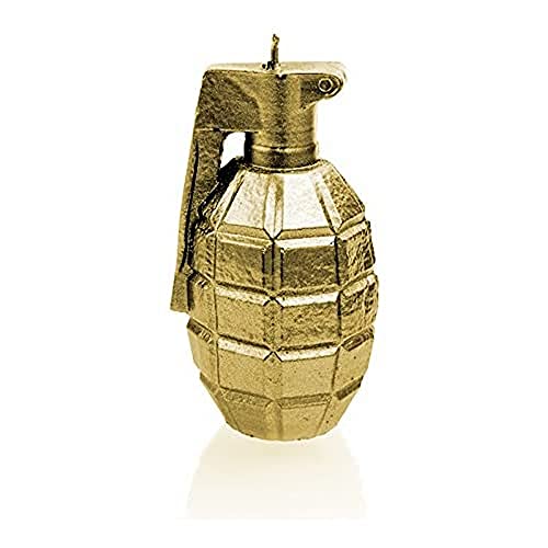 Candellana Handmade Grenade Kerze Geschenk- Lustig - Dekorative Kerze - Home Décor - Geschenke für Freunde - Baumwolle Docht - Brenndauer 25h - Classic Gold Kerze von Candellana