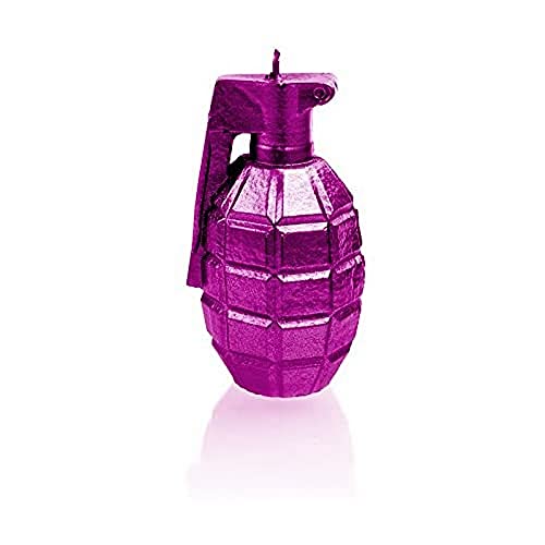 Candellana Handmade Grenade Kerze Geschenk- Lustig - Dekorative Kerze - Home Décor - Geschenke für Freunde - Baumwolle Docht - Brenndauer 12h - Pink Metallic Kerze von Candellana