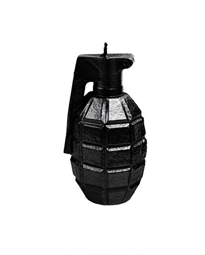 Groß Grenade Kerze | Höhe: 14,3 cm | Schwarz | Handgefertigt in der EU von Candellana