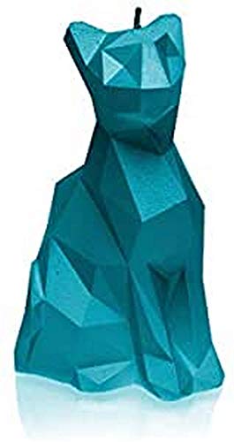 Candellana Handmade Cat Low-Poly Kerze Geschenk- Lustig - Dekorative Kerze - Home Décor - Geschenke für Freunde - Baumwolle Docht - Brenndauer 35h - Marine Blue Kerze von Candellana