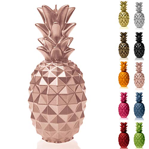 Candellana Ananas Paraffinkerze 100x100x210 mm - Roségold Kerze Dekorativ - Kerzen Aesthetic 3D - Candles Aesthetic - Dekorative Kerzen Geschenk - Aesthetic Candle - Dekokerze - Candle Decoration von Candellana