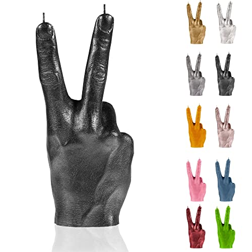 Candellana Hand PEACE Kerze - Hand Figur - Coole Deko - Gothic Deko - Grunge Deko Kerze - Heavy Metal Deko - Grunge Room Decor - Büro Gadgets - Kerzen Deko - Lustige Kerze von Candellana