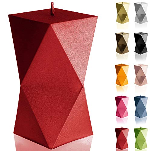 Candellana Handmade Geometric Kerze Geschenk- Lustig - Dekorative Kerze - Home Décor - Geschenke für Freunde - Baumwolle Docht - Brenndauer 25h - Red Kerze von Candellana