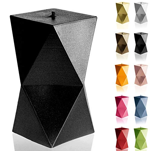 Candellana Handmade Geometric Kerze Geschenk- Lustig - Dekorative Kerze - Home Décor - Geschenke für Freunde - Baumwolle Docht - Brenndauer 25h - Black Metallic Kerze von Candellana