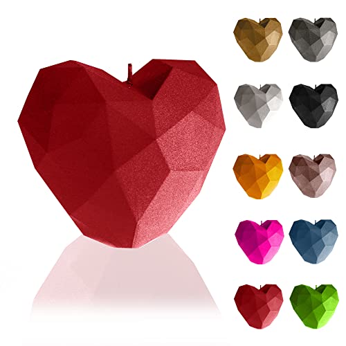 Candellana Kerze Herz Low Poly | Höhe: 8 cm | Rot | Handgefertigt in der EU, 5903104880590, 7,8 x 8 x 9 cm Candellana Kerze Herz Low Poly | Höhe: 8 cm | Rot | Handgefertigt in der EU, 5903104880590, 7,8 x 8 x 9 cm von Candellana