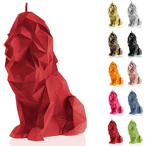 Candellana Handmade Lion Low-Poly Kerze Geschenk- Lustig - Dekorative Kerze - Home Décor - Geschenke für Freunde - Baumwolle Docht - Brenndauer 74h - Red Kerze von Candellana