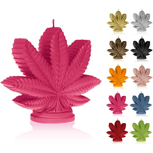 Candellana Kerze Marihuana Low Poly, Höhe: 14,7 cm, Handgemacht in der EU von Candellana