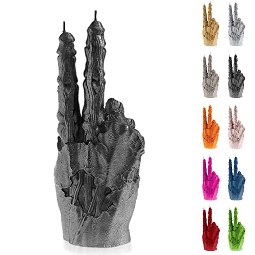 Candellana Zombie Deko Kerze - Zombie Hand Deko - Halloween Deko Hand - Gothic Deko - Grunge Deko Kerze - Heavy Metal Deko - Grunge Room Decor Zombie Hand Peace von Candellana