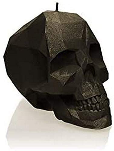 Candellana Kerze mit Totenkopf-Motiv, klein schwarz von Candellana