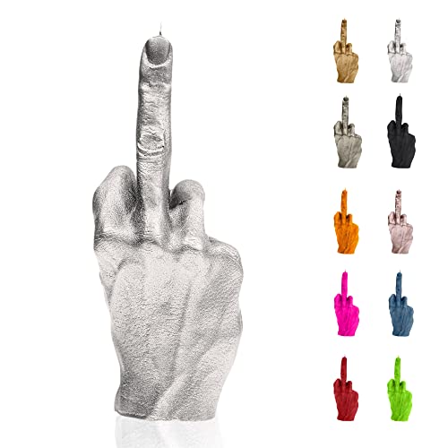 Candellana Mittelfinger Kerze - Mittelfinger Figur - Coole Deko - Gothic Deko - Grunge Deko Kerze - Heavy Metal Deko - Grunge Room Decor - Büro Gadgets - Kerzen Deko - Lustige Kerze Hand FCK von Candellana