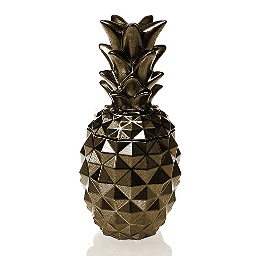 Candellana Pineapple Brass Eucalyptus, Duftkerze, 8x16x8cm, 110ml, europäisches Wachs, natürlicher Baumwolldocht, Anti-Moskito von Candellana