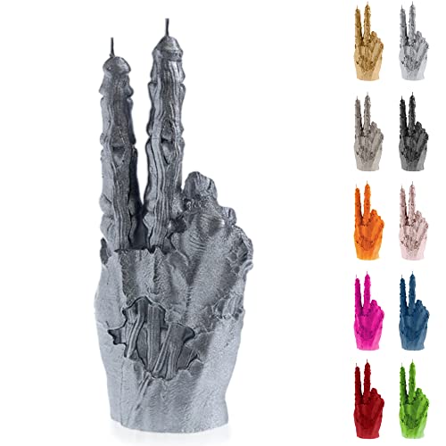 Candellana Zombie Deko Kerze - Zombie Hand Deko - Halloween Deko Hand - Gothic Deko - Grunge Deko Kerze - Heavy Metal Deko - Grunge Room Decor Zombie Hand PEACE von Candellana