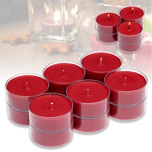 Candelo 12er Set XXL Duft Kerzen - Duftteelichter Bratapfel - Jumbo Teelicht Kunststoff Hülle - 8 Std Brenndauer - Große Teelichter Bordeaux Rot Candelo 12er Set XXL Duft Kerzen - Duftteelichter Bratapfel - Jumbo Teelicht Kunststoff Hülle - 8 Std Brenndauer - Große Teelichter Bordeaux Rot von Candelo