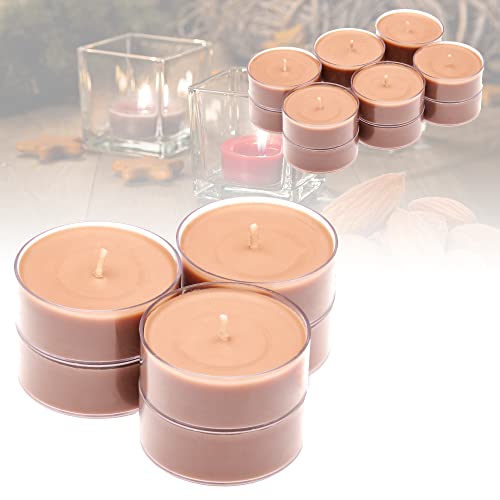 Candelo 12er Set XXL Duft Kerzen - Duftteelichter Gebrannte Mandel - Jumbo Teelicht Kunststoff Hülle - 8 Std Brenndauer - Große Teelichter in Braun Candelo 12er Set XXL Duft Kerzen - Duftteelichter Gebrannte Mandel - Jumbo Teelicht Kunststoff Hülle - 8 Std Brenndauer - Große Teelichter in Braun von Candelo