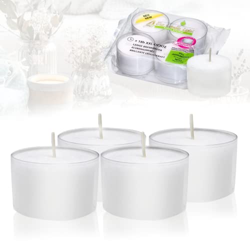 Candelo 4er Set Eco Refill Jumbo Kerzen Ambiente –XXL Wachsrohlinge zum Nachfüllen für Teelicht mit Hülle – Kerzen für Teelichter - 18 Std Brenndauer von Candelo