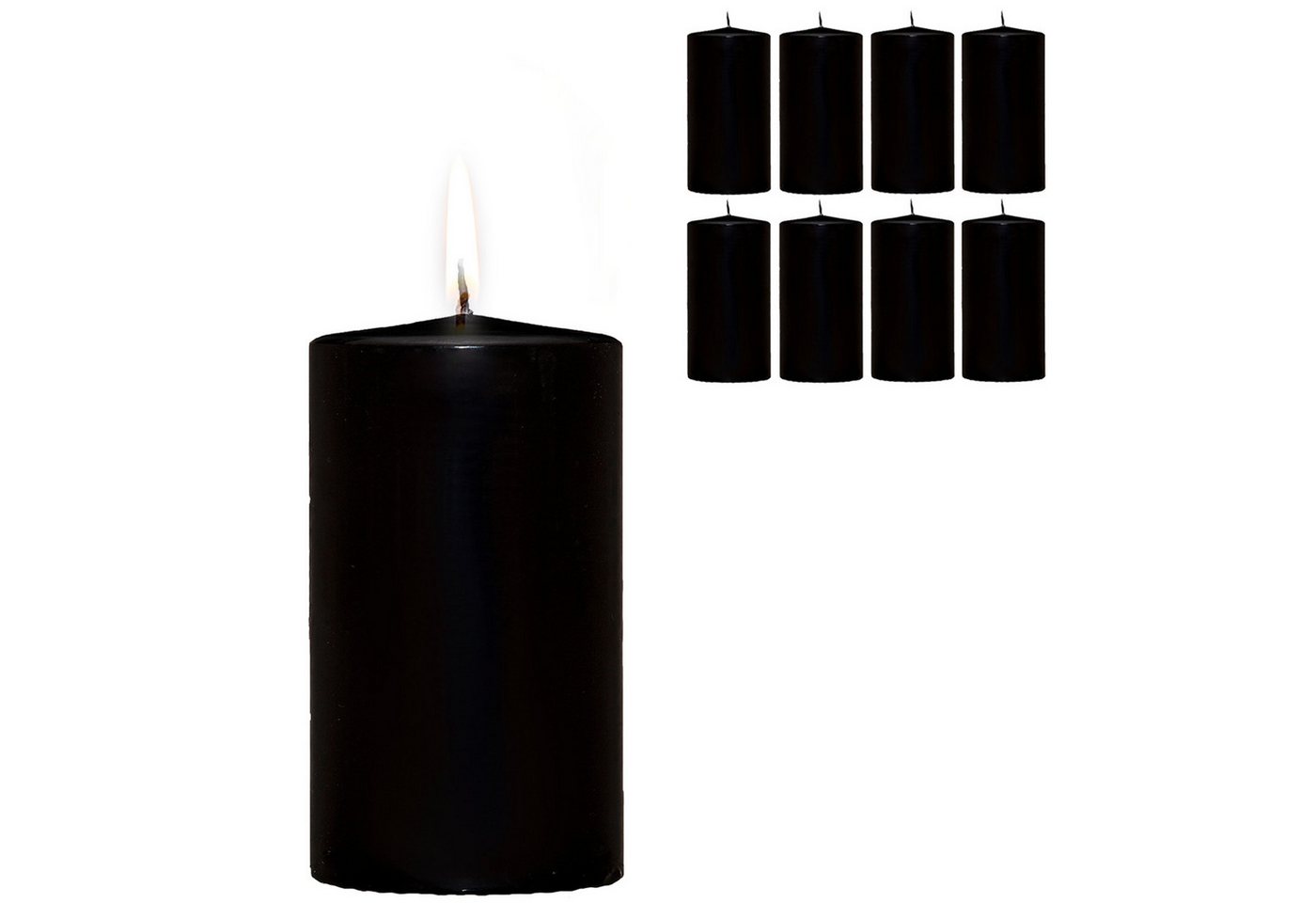 Candelo Stumpenkerze Adventskerzen 8er Set Schwarz – Stumpenkerzen Weihnachten Deko von Candelo
