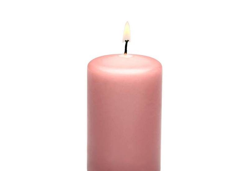 Candelo Stumpenkerze Stumpenkerzen Rosa 4er Set – Weihnachtskerzen 4,8x6,2cm Adventskranz von Candelo