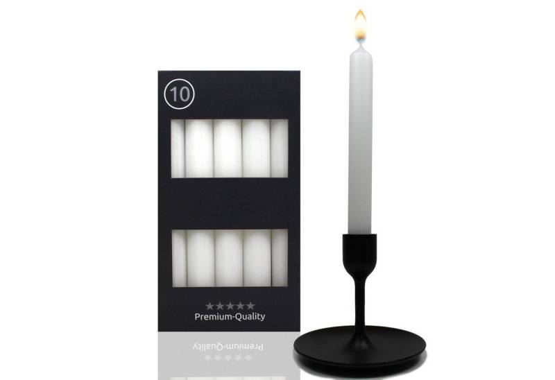 Candelo Tafelkerze 10er Set Tafelkerzen - Kerze Weiß - 18,5cm 7,5 Std Brenndauer, 10er Set Tafelkerzen - Kerze - 18,5cm 7,5 Std Brenndauer - ohne Duft von Candelo