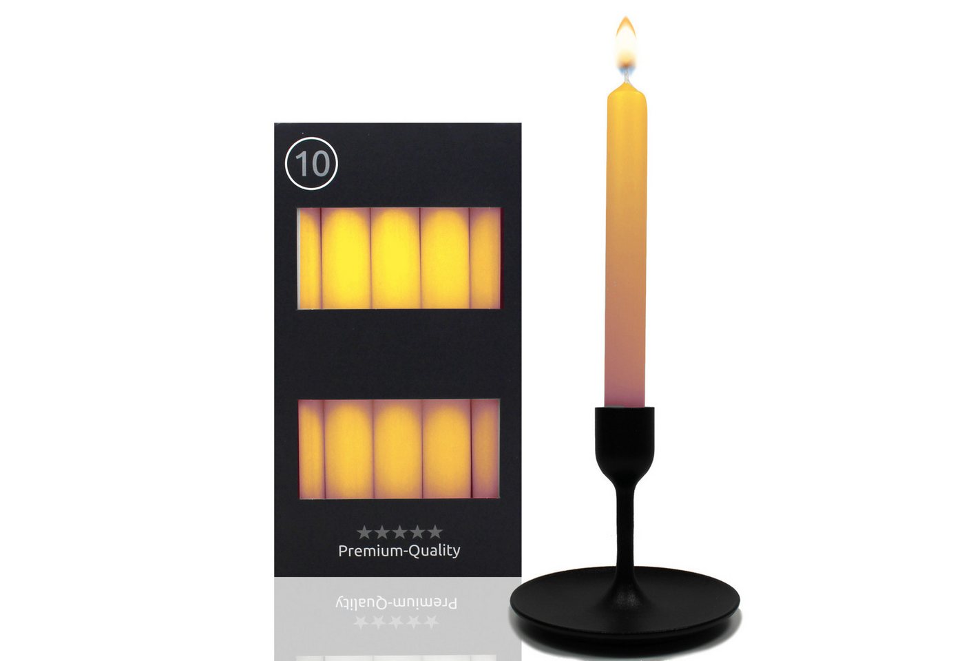 Candelo Tafelkerze 10er Set Tafelkerzen Stabkerzen Gelb 18,5cm Kerze 7,5 Std Brenndauer, 10er Set Tafelkerzen 18,5cm Kerze 7,5 Std Brenndauer - ohne Duft Candelo Tafelkerze 10er Set Tafelkerzen Stabkerzen Gelb 18,5cm Kerze 7,5 Std Brenndauer, 10er Set Tafelkerzen 18,5cm Kerze 7,5 Std Brenndauer - ohne Duft von Candelo