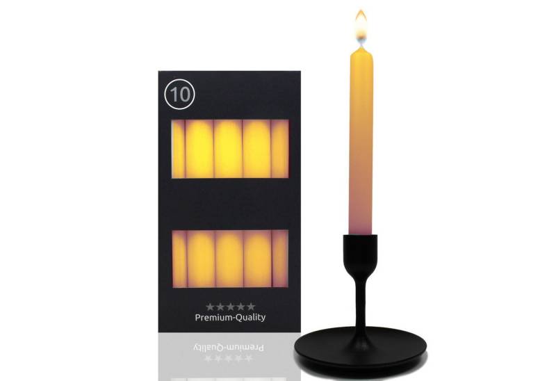 Candelo Tafelkerze 10er Set Tafelkerzen Stabkerzen Gelb 18,5cm Kerze 7,5 Std Brenndauer, 10er Set Tafelkerzen 18,5cm Kerze 7,5 Std Brenndauer - ohne Duft von Candelo