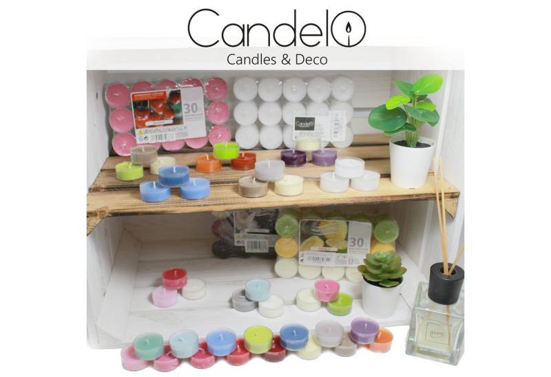 Candelo Teelicht 24er Set Duftteelichter Apfel Zimt - 4 Std Brenndauer von Candelo