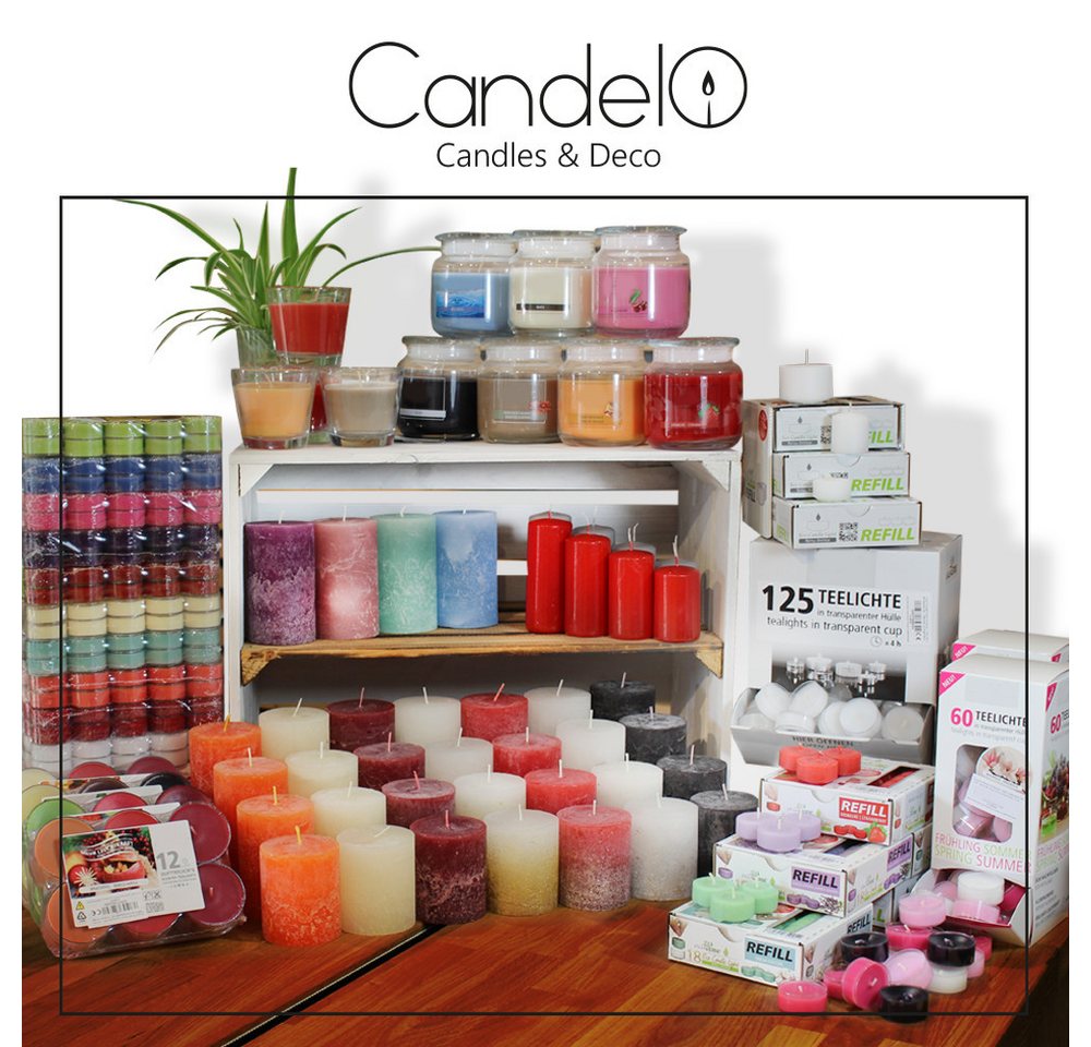 Candelo Teelicht 24er Set Duftteelichter Vanille - 4 Std Brenndauer - Creme von Candelo