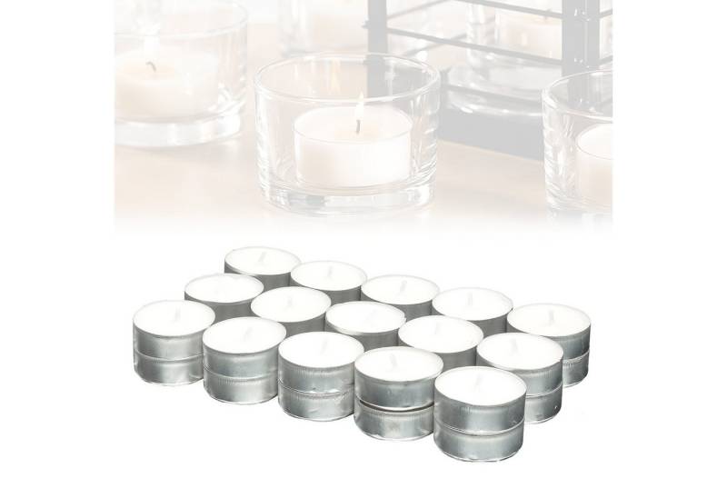Candelo Teelicht 30er Set Teelichte – Weiß ohne Duft - 1,5 x 3,8cm - 4 Std Brenndauer von Candelo