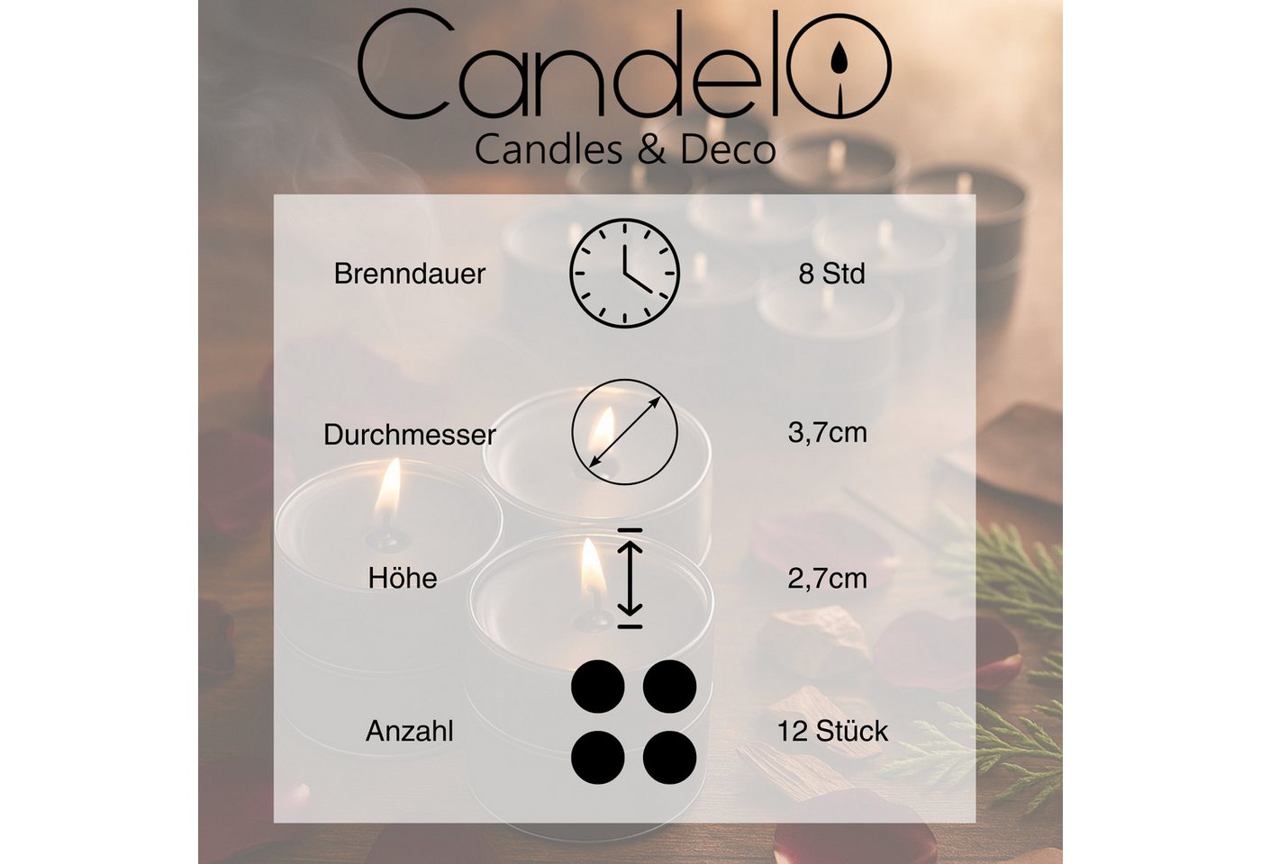 Candelo Teelicht Candelo 12er Set XXL Duft Kerzen - Duftteelichter Bratapfel Candelo Teelicht Candelo 12er Set XXL Duft Kerzen - Duftteelichter Bratapfel von Candelo