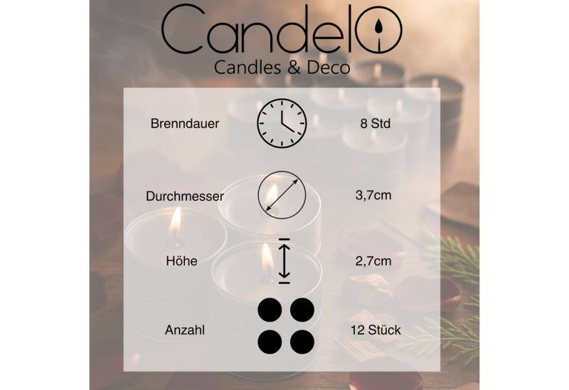 Candelo Teelicht Candelo 12er Set XXL Duft Kerzen - Duftteelichter Bratapfel Candelo Teelicht Candelo 12er Set XXL Duft Kerzen - Duftteelichter Bratapfel von Candelo