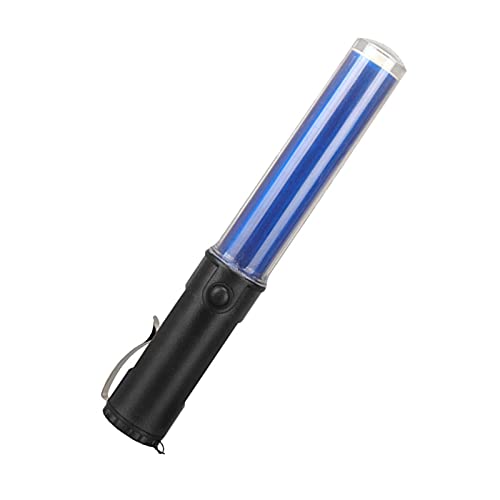 26cm Signal Traffic Zauberstab - LED Taschenlampe | Konzert-Leuchtstoffstab | Warnstock, mit Lichtblitzmodus, Handschlaufe, Seitenhaken, wasserdicht(Blue) von Candeon