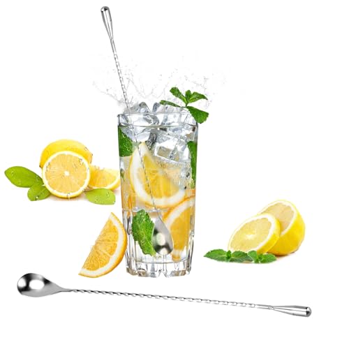Candeon Cocktail Mischlöffel, 12 Zoll Edelstahl Barlöffel Extra Lange Cocktail Rührer Löffel, Spiral Cocktaillöffel Barkeeper Mixlöffel Zum Mixen Und Lagern Von Getränken, Cocktail, Kaffee von Candeon