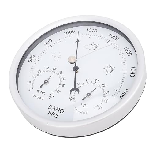 Candeon 3-in-1-Barometer-Thermometer-Hygrometer, 5,2 "(132 mm) Mechanische Zifferblattwetterstation Barometrische Druckmessgeräte für Haus Im Innenbereich Im Innenbereich, Fischen von Candeon