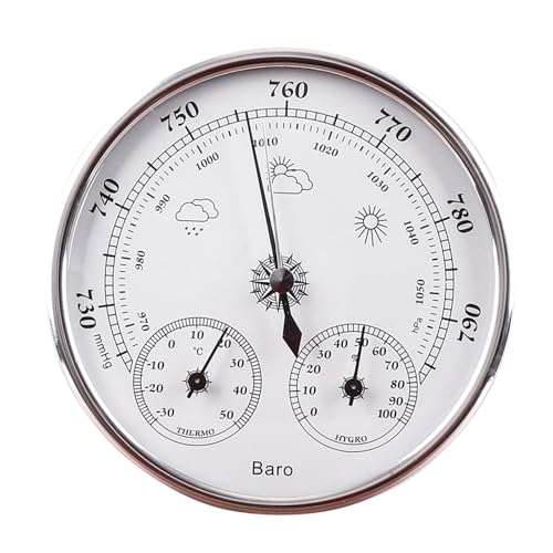 Candeon 5 "mechanische Zifferblattwetterstation, 3-in-1-Außenbarometer-Thermometer-Hygrometer, Temperaturfeuchtigkeitsmonitor-Barrometrie-Messgeräte für die Heimwand, Fischerei, Fischen von Candeon