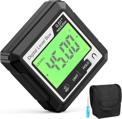 Candeon Digital LCD Winkelmesser, Neigungsmesser Bevel Box Mit Magnetfuß, Digitale Wasserwaage Inklinometer Winkelsucher Winkelmessgerät Level Box Für Holzarbeiten, Bau, Dekoration von Candeon
