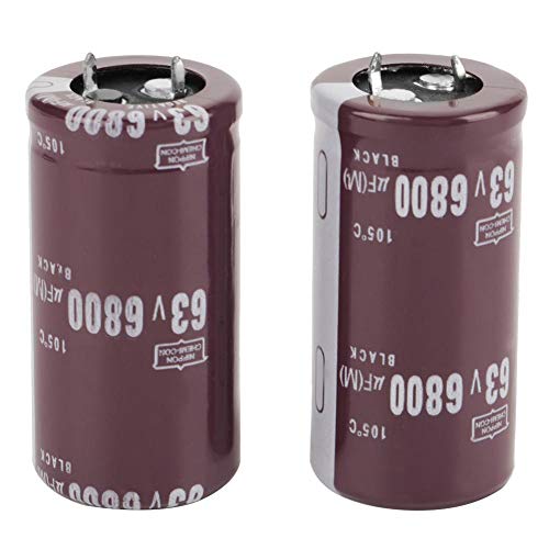 Candeon Elektrolytkondensator, 2 Stück 63V 6800uf Kondensatoren Elektrolyt Kondensator, Schnappanschlusstyp Elektrolytkondensator Electrolytic Capacitor, 25 × 50mm 105 ℃ von Candeon