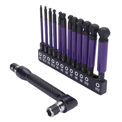 Candeon Kugelende Sechskantkopf Allen Schraubenschlüssel Drill Bit Set, 12 Stück 1/4 Zoll Sechskant Shank Allen Key Bohrer Set, S2 -Legierungsstahlkugel End Langes Sechsersatz Set mit L Candeon Kugelende Sechskantkopf Allen Schraubenschlüssel Drill Bit Set, 12 Stück 1/4 Zoll Sechskant Shank Allen Key Bohrer Set, S2 -Legierungsstahlkugel End Langes Sechsersatz Set mit L von Candeon