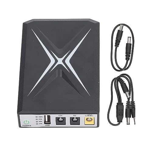 Candeon Mini USV Unterbrechungsfreie Stromversorgung, 18W 10400 MAh Mini UPS Uninterruptible Power Supply für Router, Modem, Kamera, WiFi, Eingang DC 9V 2A, Ausgang USB 5V, DC9V 12V 2A von Candeon