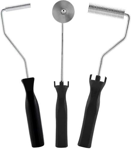 Candeon Fiberglas Roller Kit, 3 Stück/Set Fiberglas Bubble Paddle Tool Laminierwalzen Kit, Glasfaser Blasenpaddel Laminierwalzen Belüftungswalze Farbroller für Reparatur Badewannen Badewannenbooten von Candeon