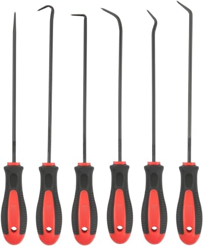 Candeon Pick & Haken Set, 6-Teiliges Pick Und Haken Set Automobil Pick Werkzeug Set, Abzieher Oil Seal Haken öl-O-Ring-Abzieher O-Ring Dichtung Demontage Werkzeug Zum Entfernen öl-Ringe Und Dichtungen von Candeon