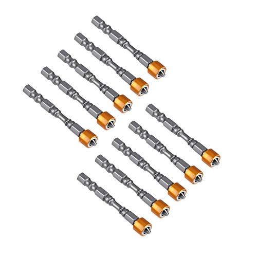 Candeon Trockenbau-Schraubendreher 10Pcs 65mm PH2 Sechskantschaft Magnetische rutschfeste Schraubendreher-Bits für Gipskarton-Trockenbau-Schrauben von Candeon