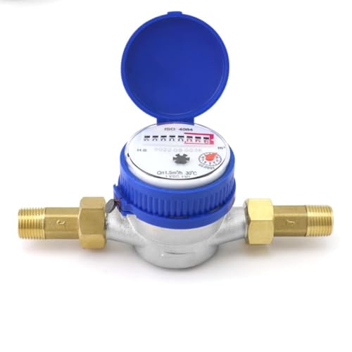 Candeon Wasserzähler, 1/2 Zoll Wasseruhr Kaltwasserzähler Wasseruhr Garten Geeicht, Gartenwasserzähler Wasserdurchflussmesser Zapfhahnzähler Mit Schutzhaube Eichung, Vertikale Horizontale von Candeon