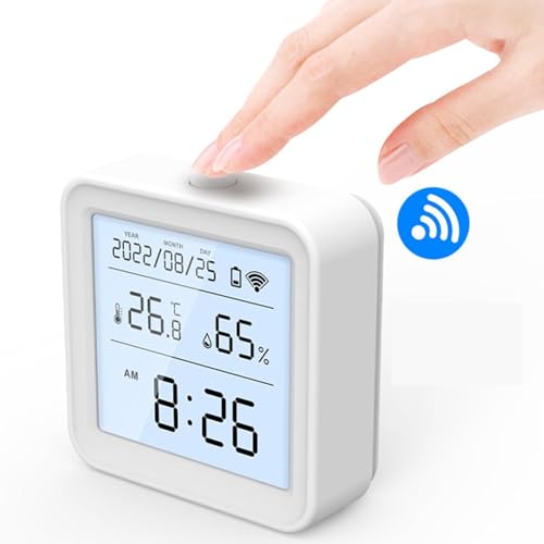 Candeon WiFi -Temperaturfeuchtigkeitsmonitor, Tu ya Wireless WLAN -Temperatur- und Feuchtigkeitssensordetektor, LCD -Anzeige App Control Smart WiFi Digitales Thermometer Hygrometer von Candeon