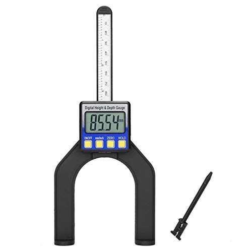 Digitaler Tiefenmesser Höhenmesser, 0–80mm Profiltiefenmesser Digitales Tiefenmessgerät Höhenmessgerät Tischkreissägen Tiefenmesser Mit Magnetischen Füßen Für Holzarbeiten Fräser Tischsägen von Candeon
