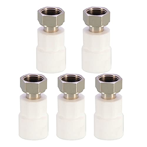 Kunststoff-Barb-Adapter - 5er Packs PPR-Wasserrohr-Schwenkadapter 20mm Compact Connectors Interface Wasserrohr-Schwenkadapter Adapter Rohrverschraubung für Warmwasserbereiter((1/2")) von Candeon